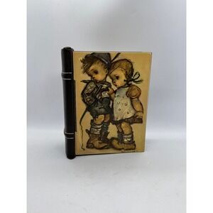 Vintage Hummel Wooden Book Music Box Jewelry Box‎ Boy Girl